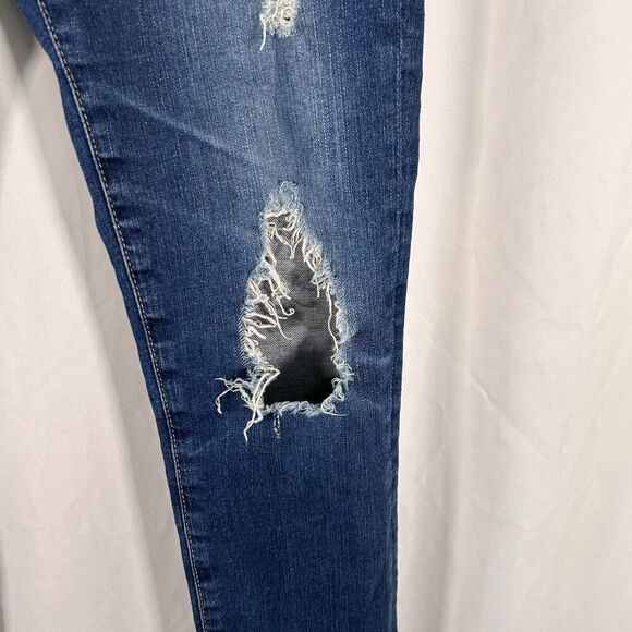 Adriano Goldschmied Jeans Women's 25 Dark Wash Distressed Low Rise Slit Roll Up - Picture 4 of 11